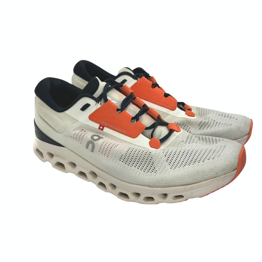 On Cloudstratus Gorpcore Running Shoes Size 11 Techwear Athleisure White Orange